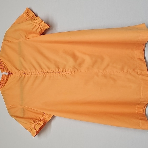 Vtg Handmade Floral Butterfly Embroidered A-line Dress Ruffle Neck - Picture 6 of 10